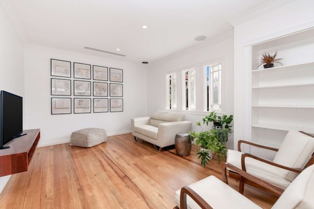 Stylish Living Room with hardwood flooring