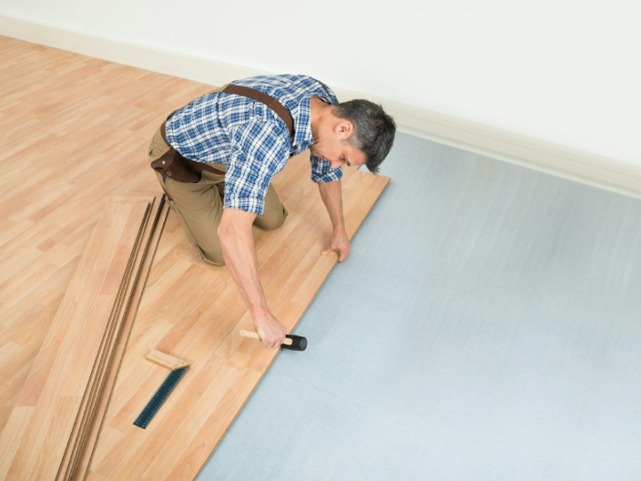 Professional hardwood flooring installer