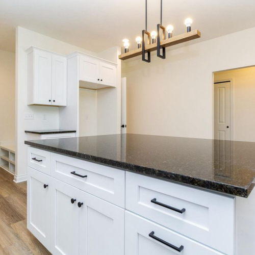 Modern kitchen with white kitchen island