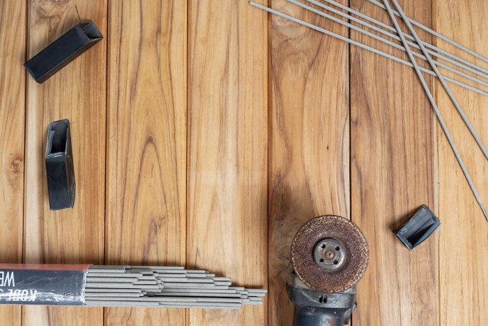 Tools on a wooden floor